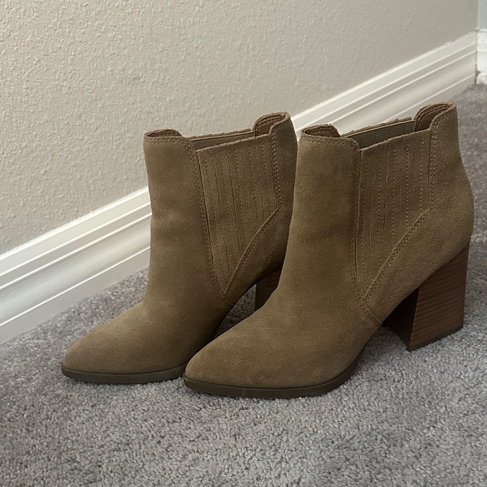 Marc Fisher Tan Suede Ankle Booties